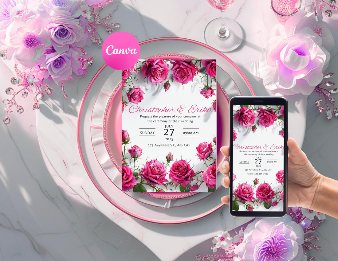 Luxury Pink Floral Wedding Invitations: The Perfect Choice for a Romantic Wedding