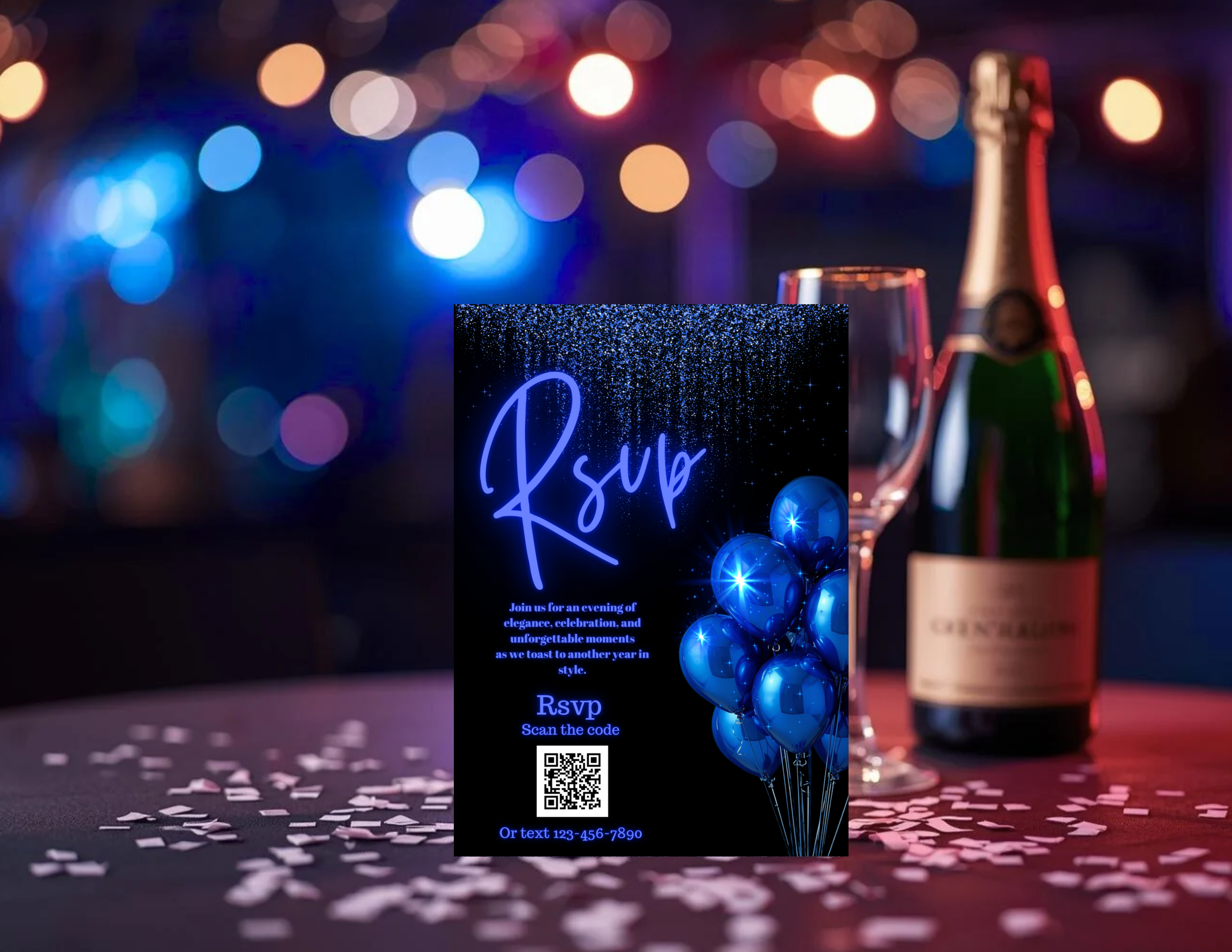 Blue Birthday Invitation Template | Digital Party Invite