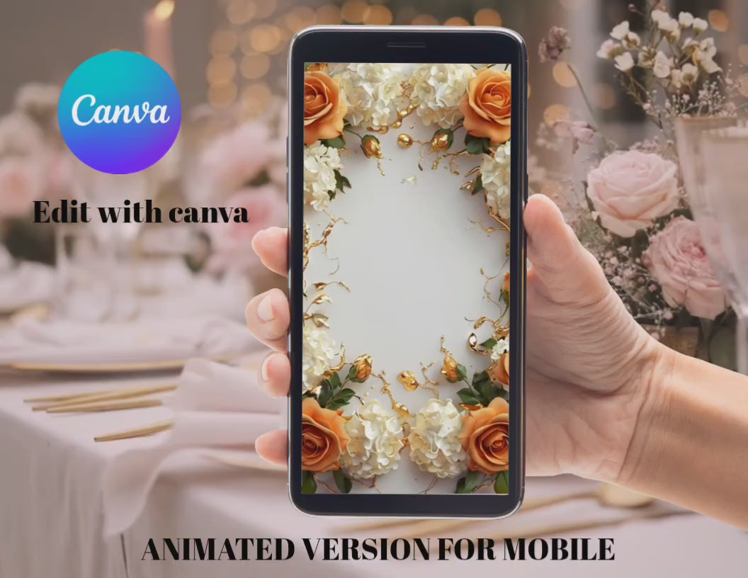 Editable Digital Wedding Invitation | Printable 5x7 + Mobile & Animated Invite | RSVP Included | Instant Download