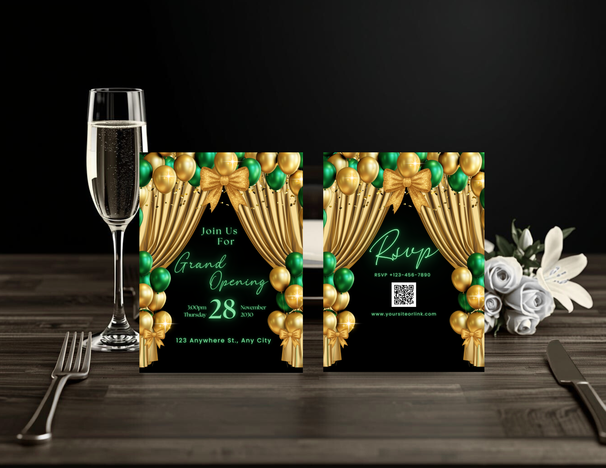 Grand Opening Invitation Template | Editable Canva Business Launch Invite | Printable 5x7 + Mobile + Animated Invitation