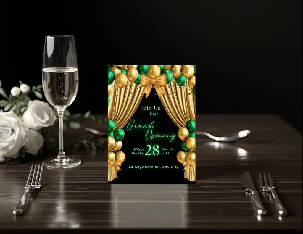 Grand Opening Invitation Template | Editable Canva Business Launch Invite | Printable 5x7 + Mobile + Animated Invitation