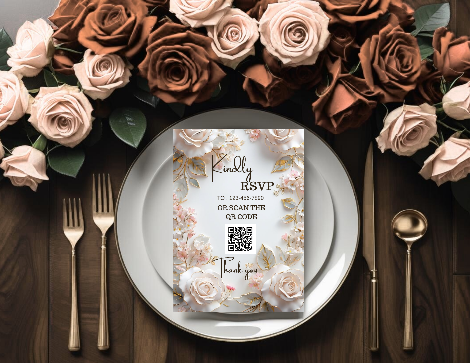 Luxury Blush & Gold Floral Wedding Invitation Template | Editable Canva Wedding Invite | Printable 5x7 + Mobile Version