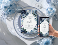 Blue Rose Digital Wedding Invitation – Printable 5x7 + Mobile & Animated 1080x1920 Version