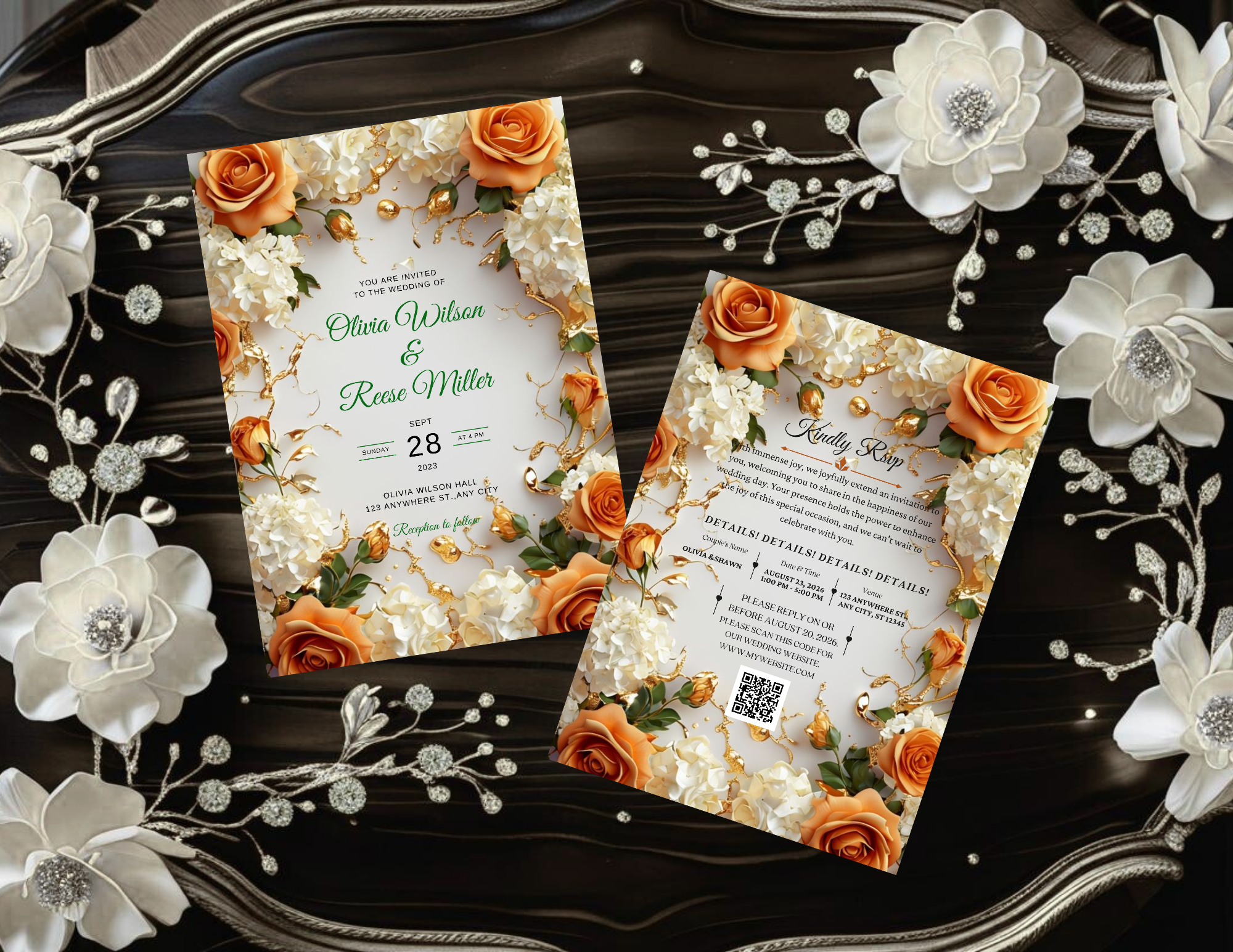 Editable Digital Wedding Invitation | Printable 5x7 + Mobile & Animated Invite | RSVP Included | Instant Download