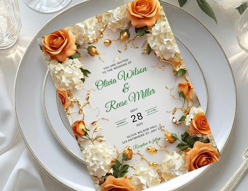 Editable Digital Wedding Invitation | Printable 5x7 + Mobile & Animated Invite | RSVP Included | Instant Download