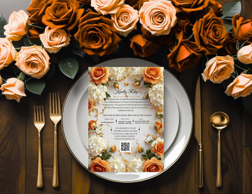 Editable Digital Wedding Invitation | Printable 5x7 + Mobile & Animated Invite | RSVP Included | Instant Download
