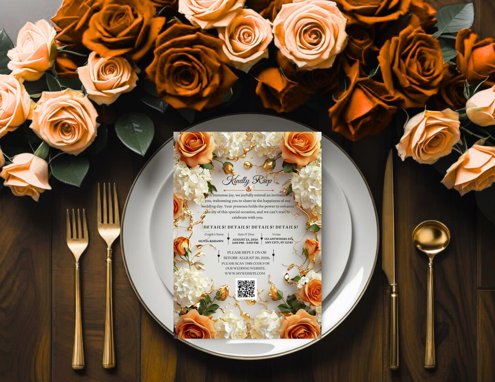 Editable Digital Wedding Invitation | Printable 5x7 + Mobile & Animated Invite | RSVP Included | Instant Download